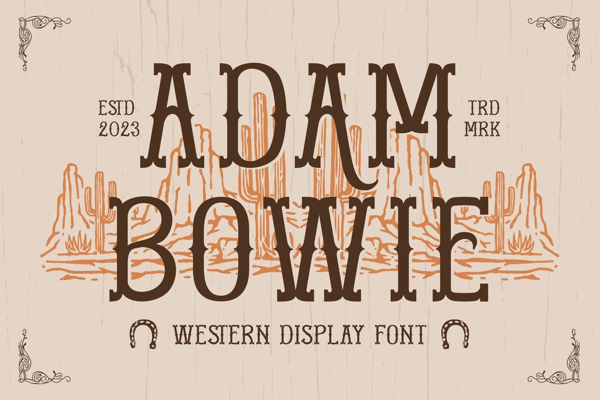 Przykład czcionki Adam Bowie Regular