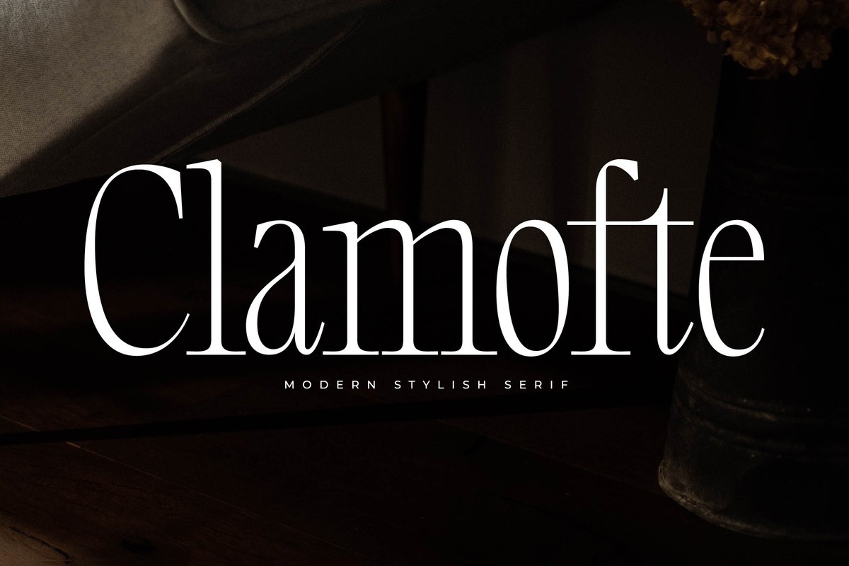 Przykład czcionki Clamofte Regular