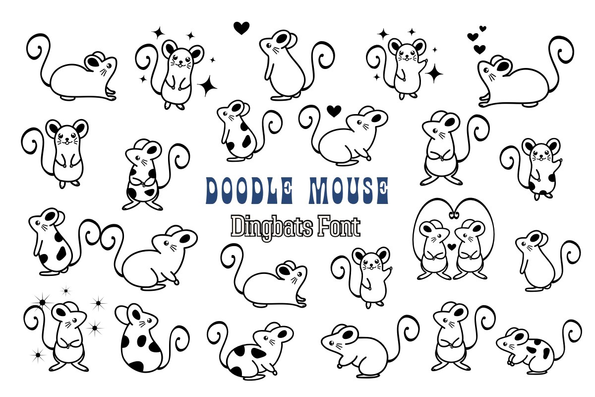 Przykład czcionki Doodle Mouse