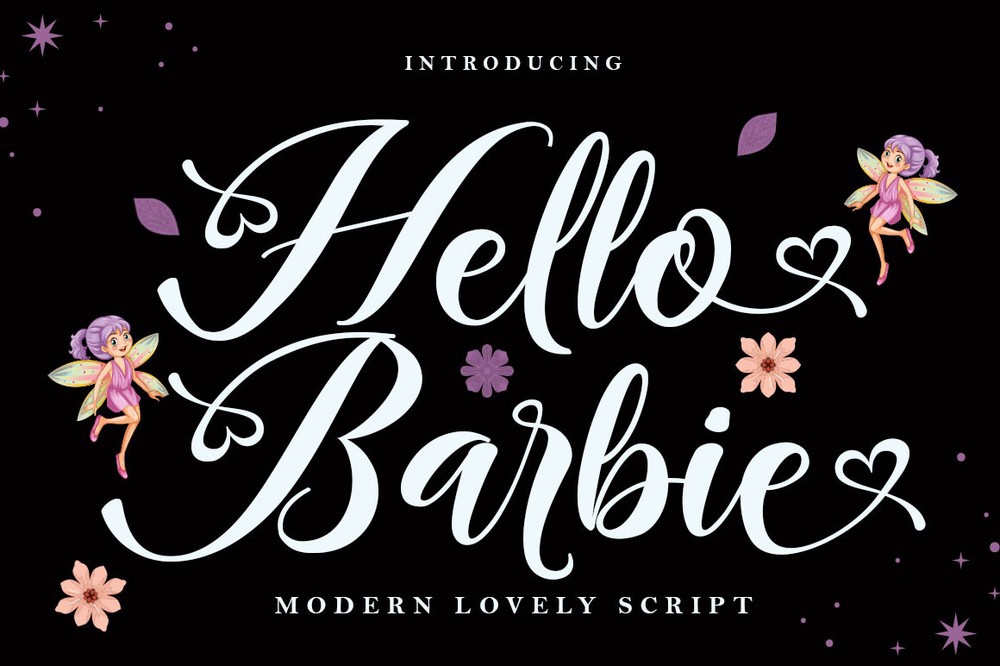 Przykład czcionki Hello Barbie Script