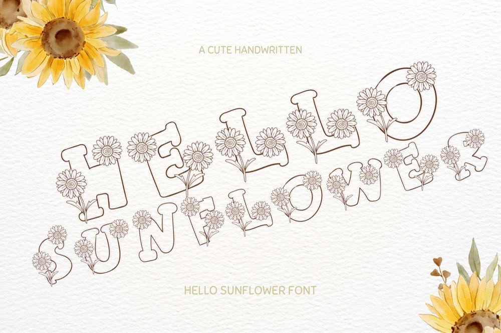 Przykład czcionki Hello Sunflower