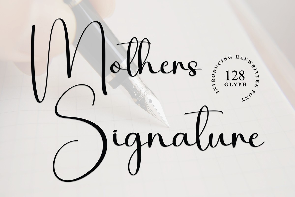 Przykład czcionki Mothers Signature Regular