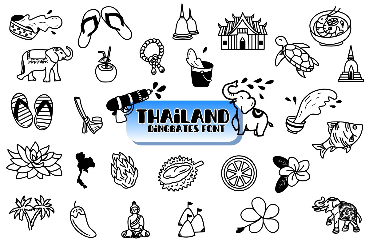 Przykład czcionki Thailand Regular