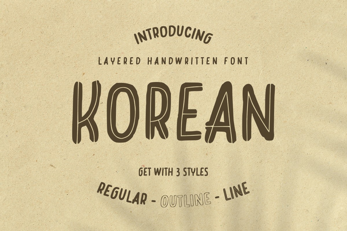 Przykład czcionki Korean Line