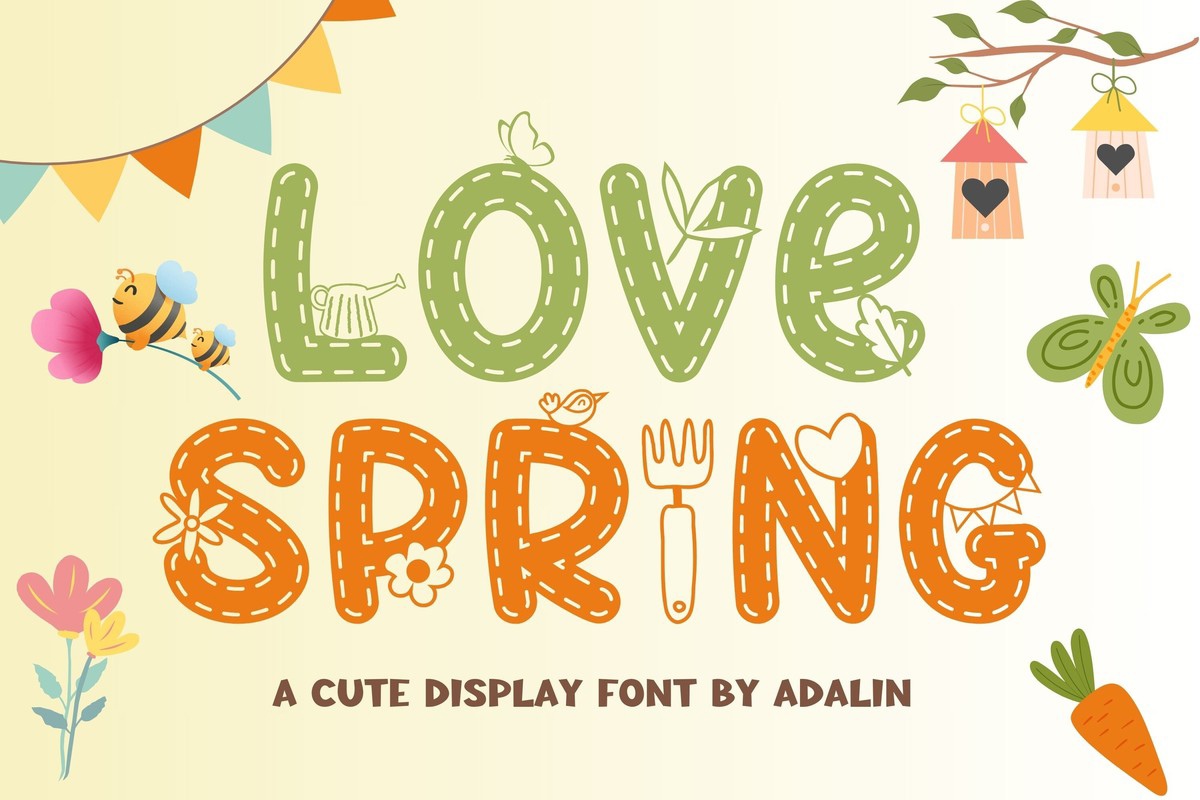 Przykład czcionki Love Spring