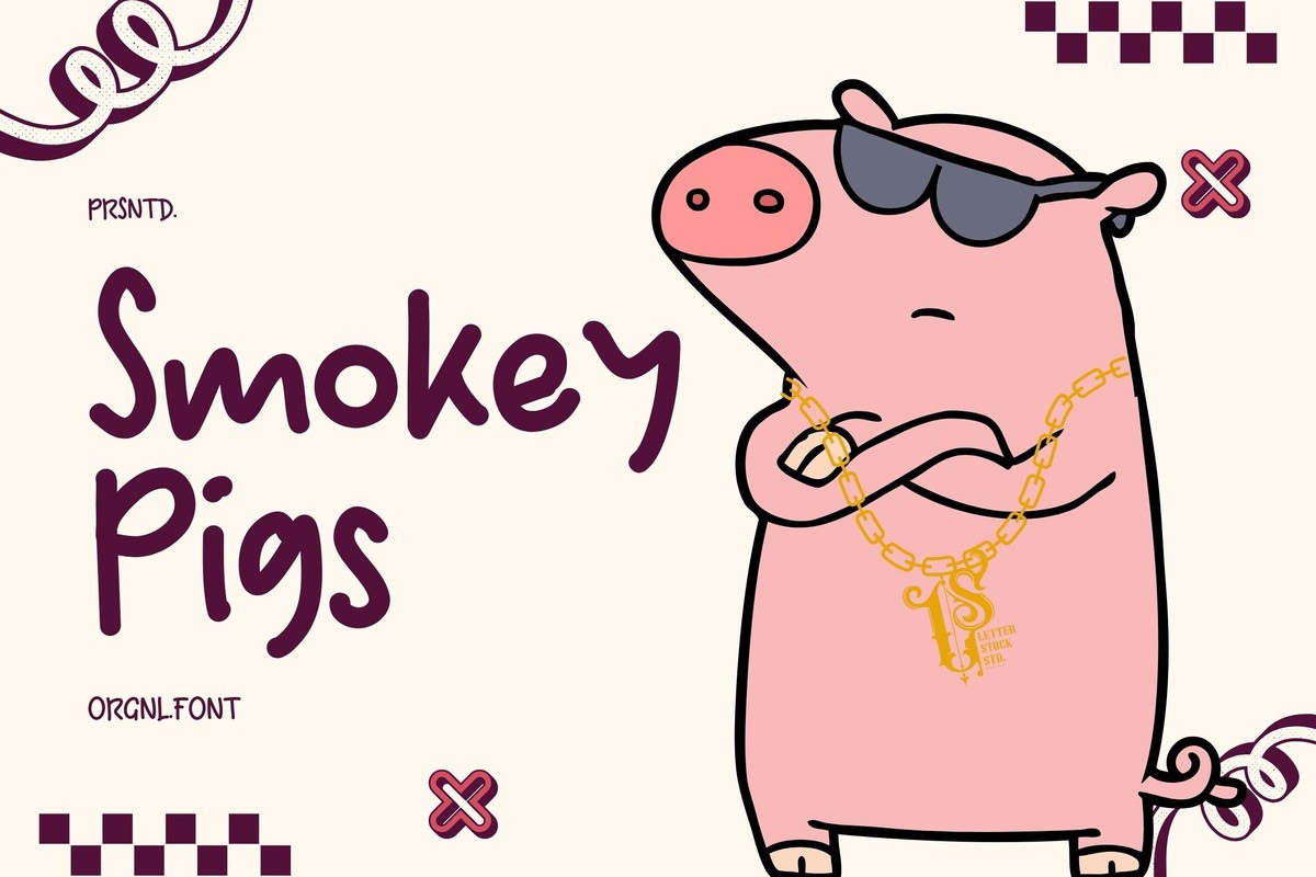 Przykład czcionki Smokey Pigs Regular