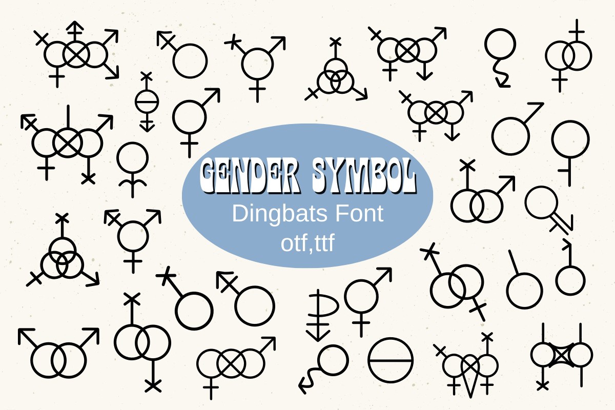 Przykład czcionki Gender Symbol