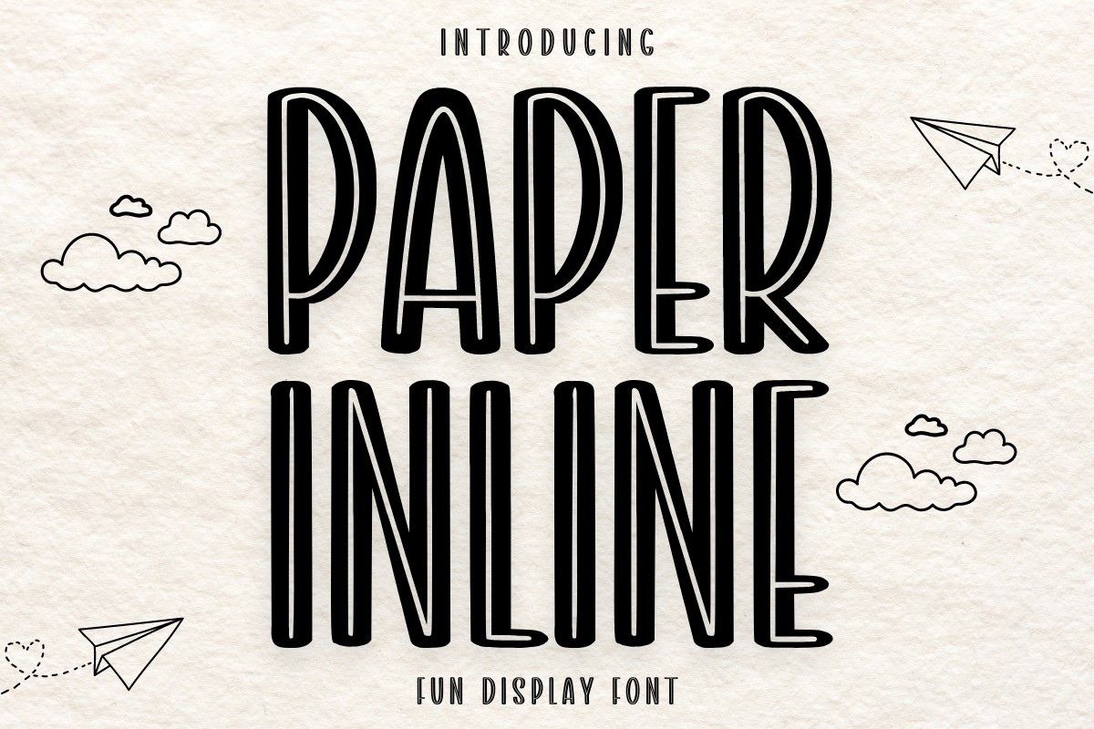 Przykład czcionki Paper Inline