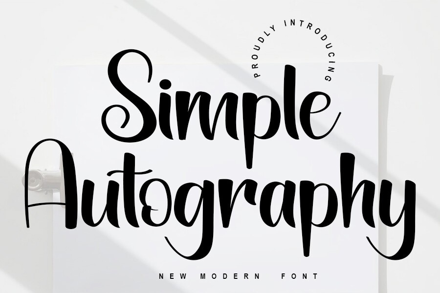 Przykład czcionki Simple Autography Regular