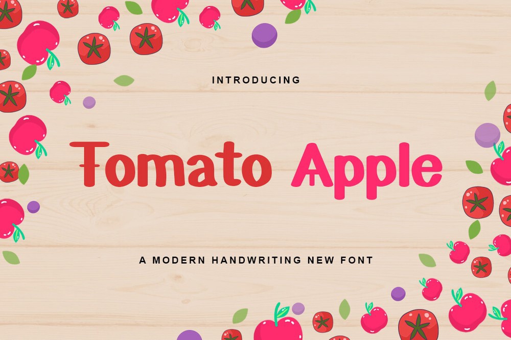 Przykład czcionki Tomato Apple