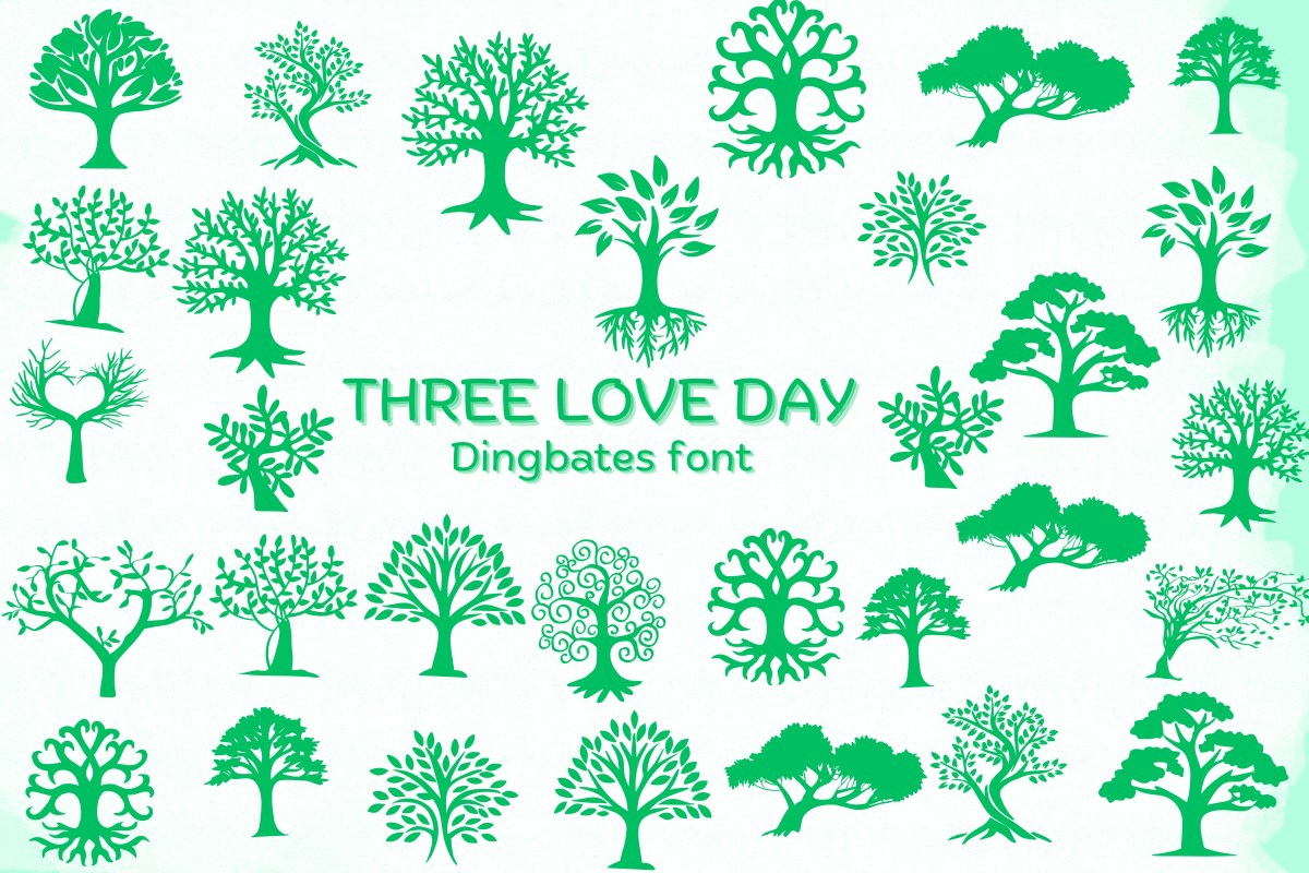 Przykład czcionki Tree Love Day