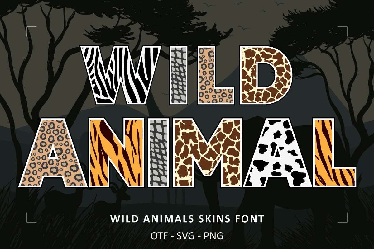 Przykład czcionki Wild Animals Skins 1
