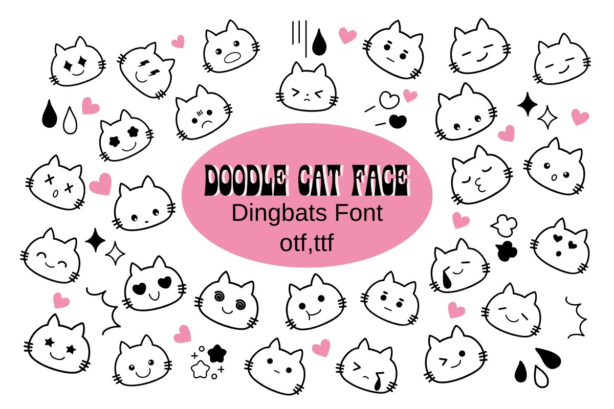 Przykład czcionki Doodle Cat Face Regular