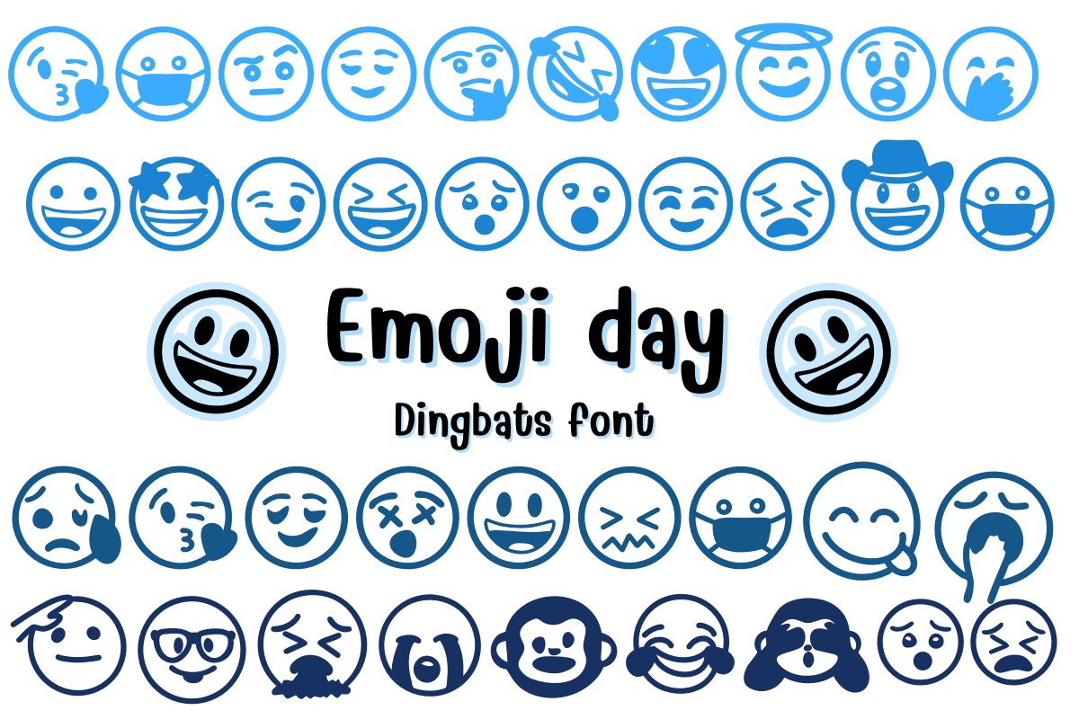 Przykład czcionki Emoji Day