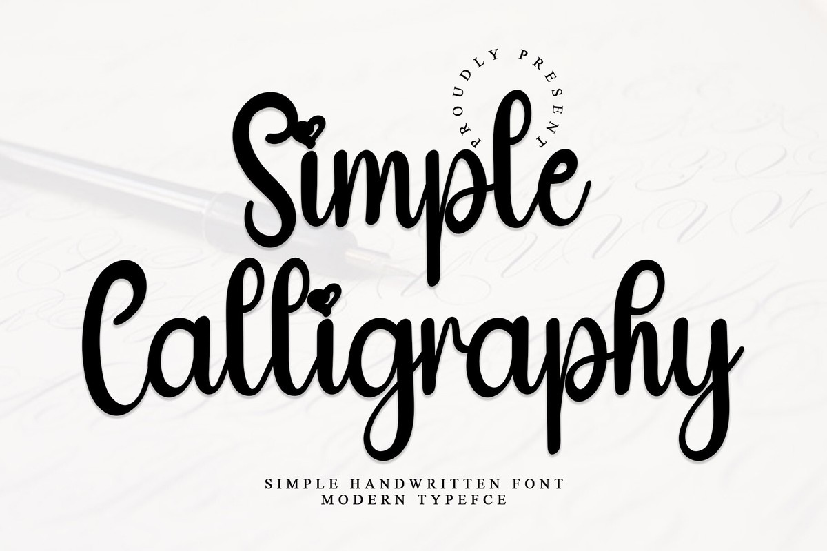 Przykład czcionki Simple Calligraphy