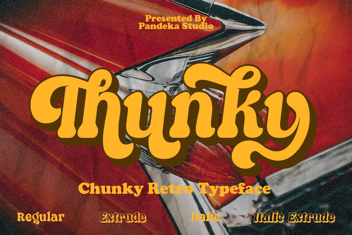 Przykład czcionki Thunky Regular