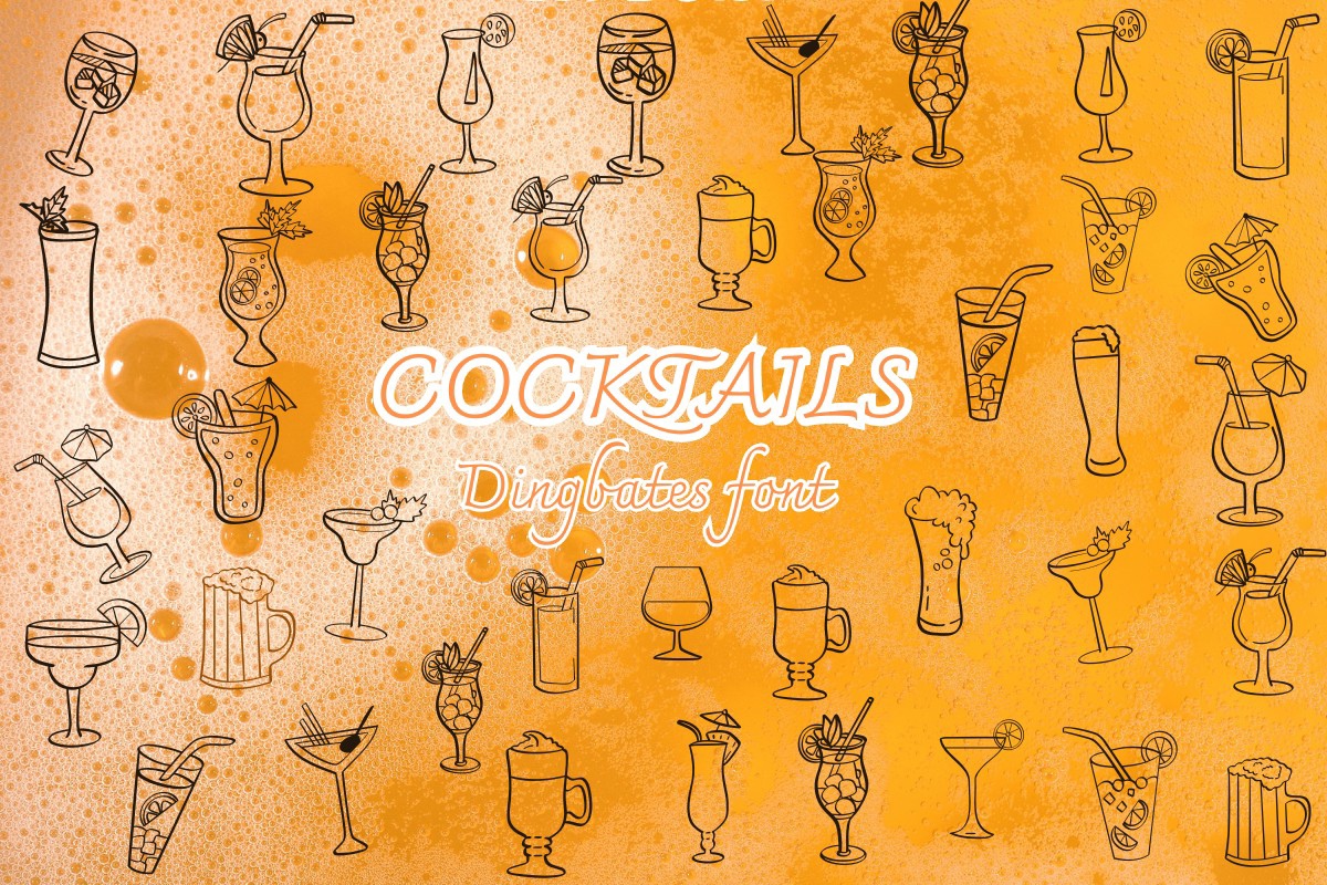 Przykład czcionki Cocktails