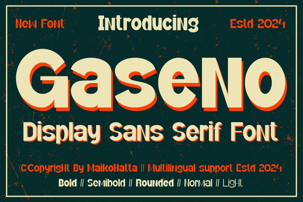 Przykład czcionki Gaseno Semi Bold