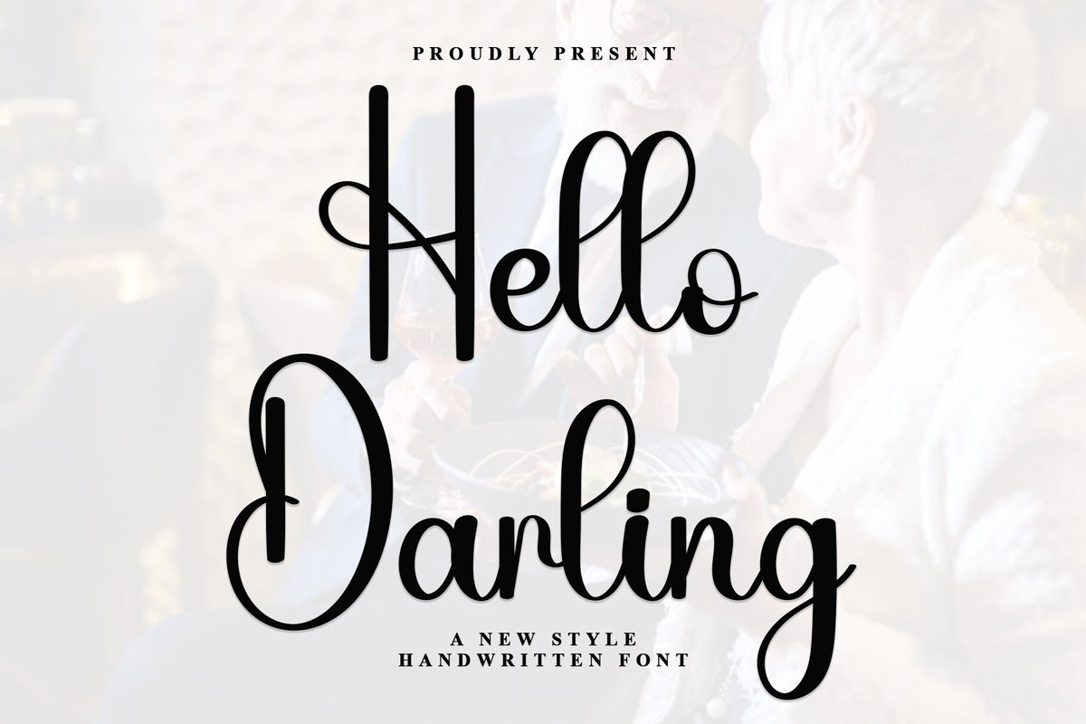 Przykład czcionki Hello Darling