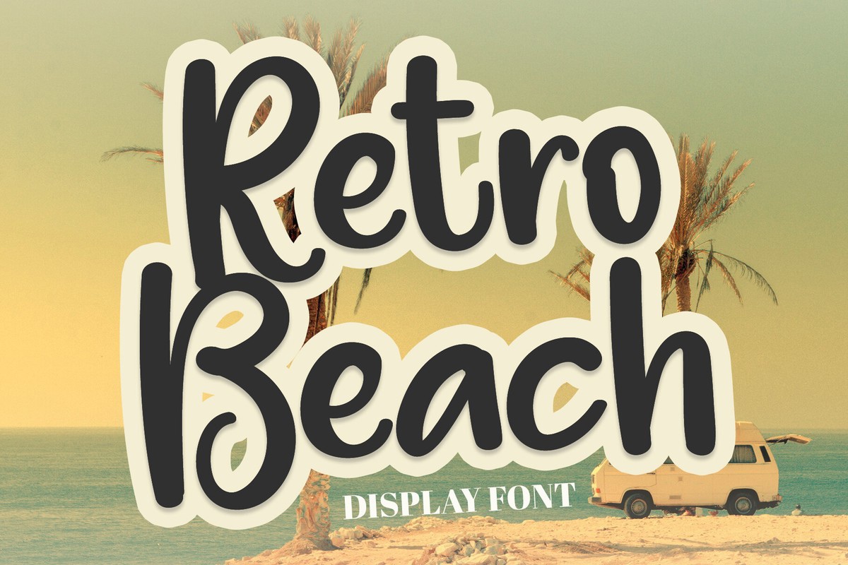 Przykład czcionki Retro Beach