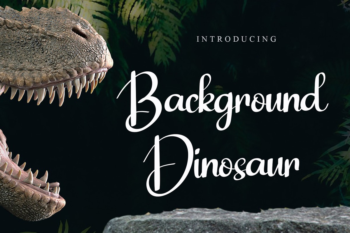 Przykład czcionki Background Dinosaur