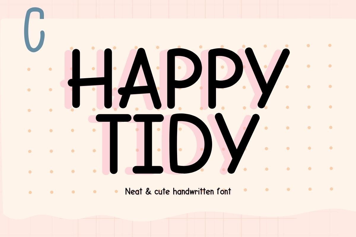 Przykład czcionki Happy Tidy