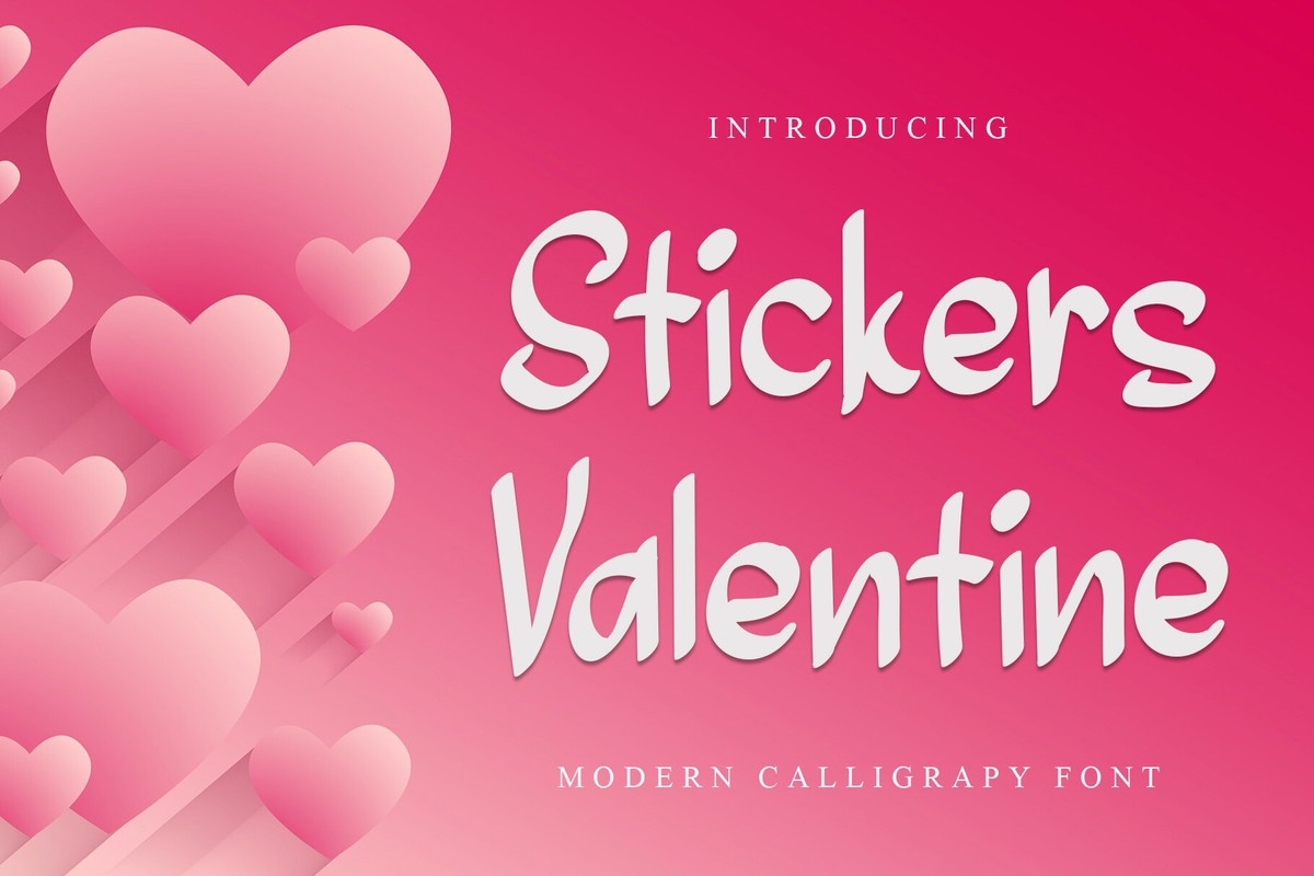 Przykład czcionki Stickers Valentine