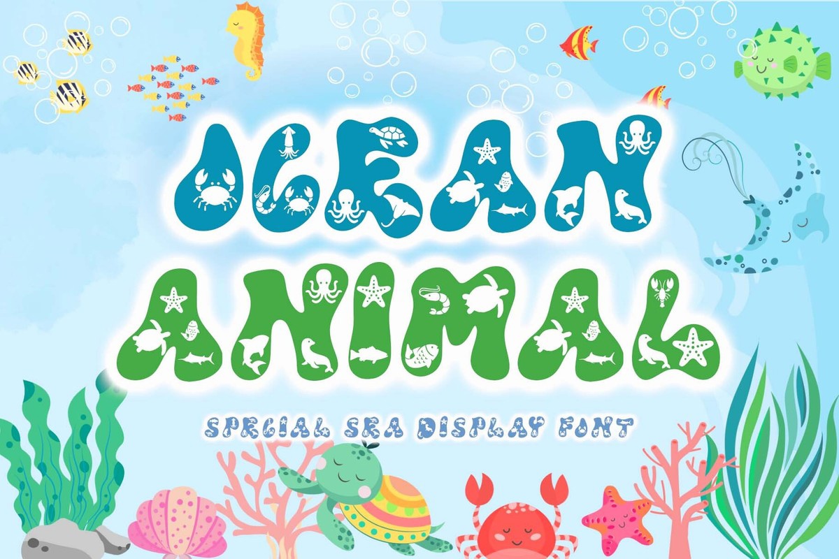 Przykład czcionki Ocean Animal