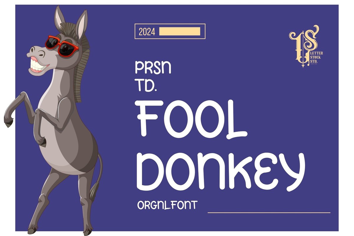 Przykład czcionki Fool Donkey