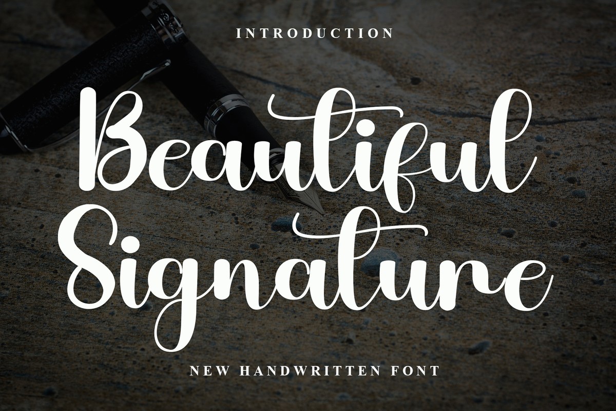 Przykład czcionki Beautiful Signature