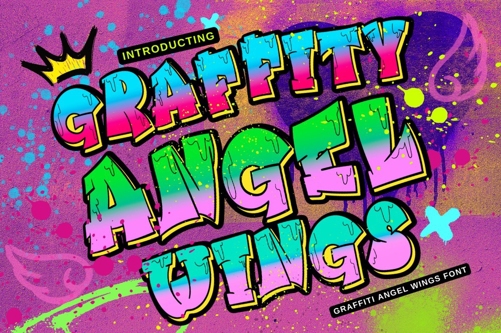 Przykład czcionki Graffiti Angel Wings