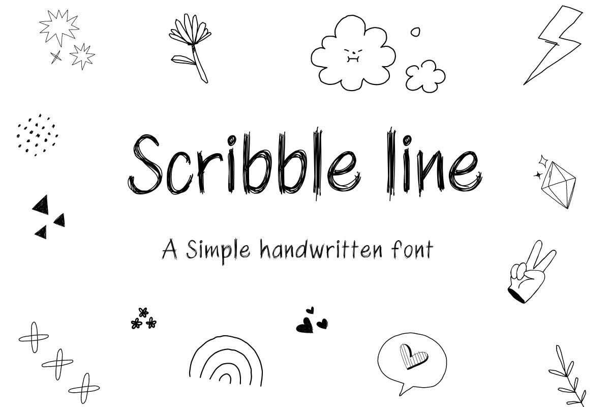 Przykład czcionki Scribble Line