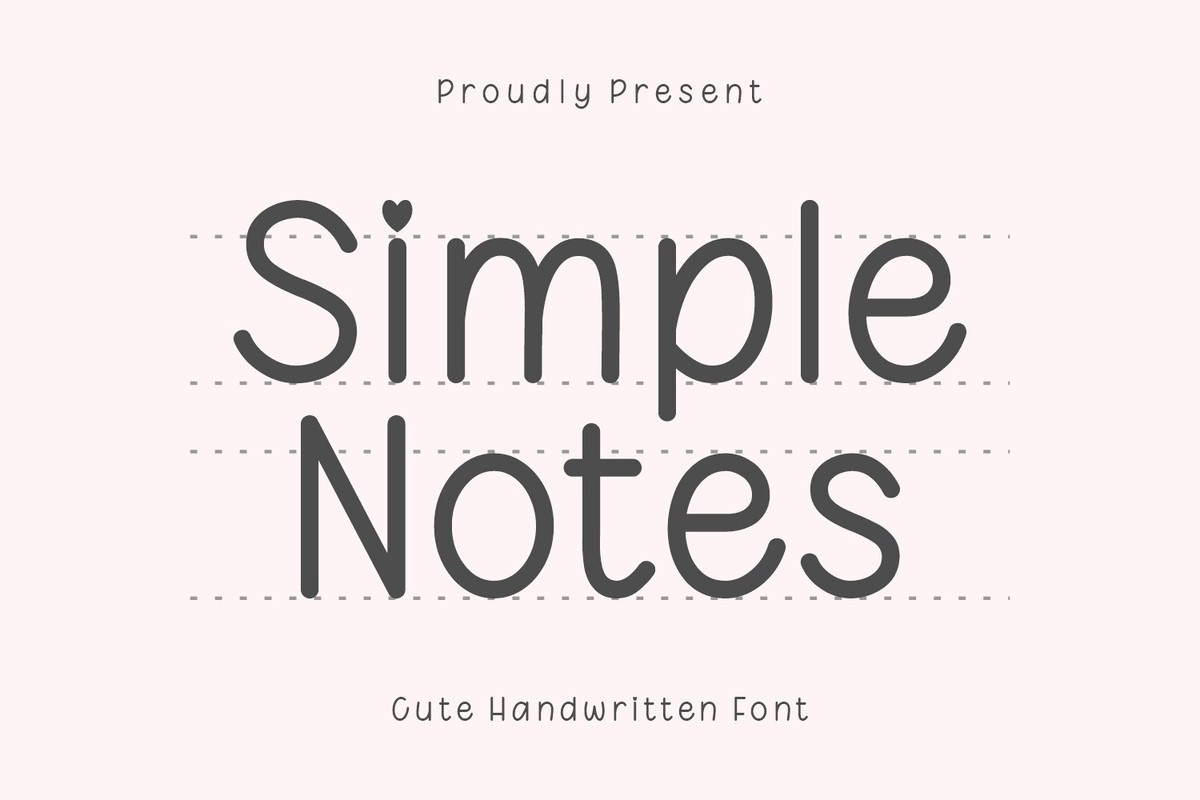 Przykład czcionki Simple Notes