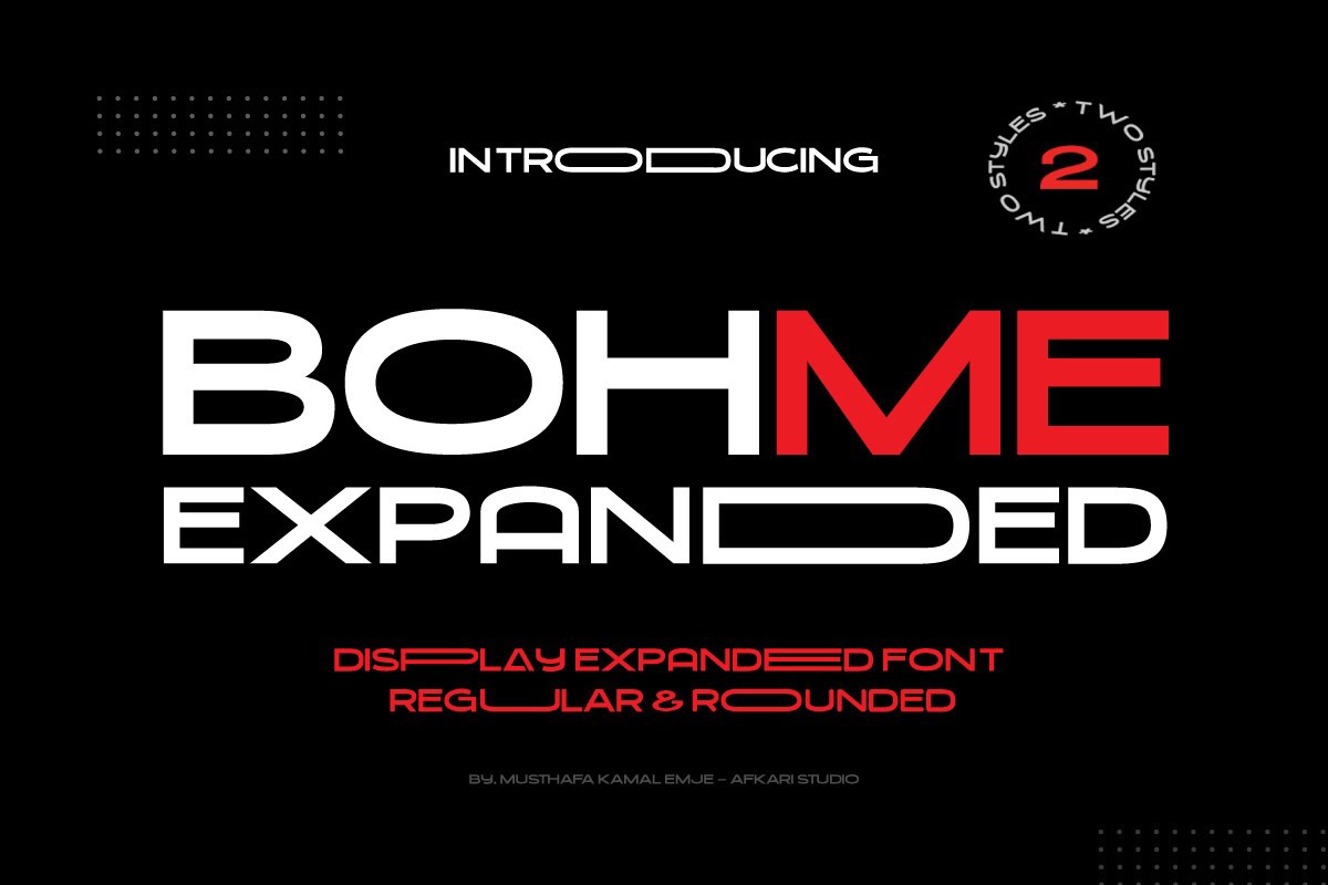 Przykład czcionki Bohme Expanded
