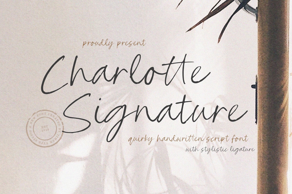 Przykład czcionki Charlotte Signature