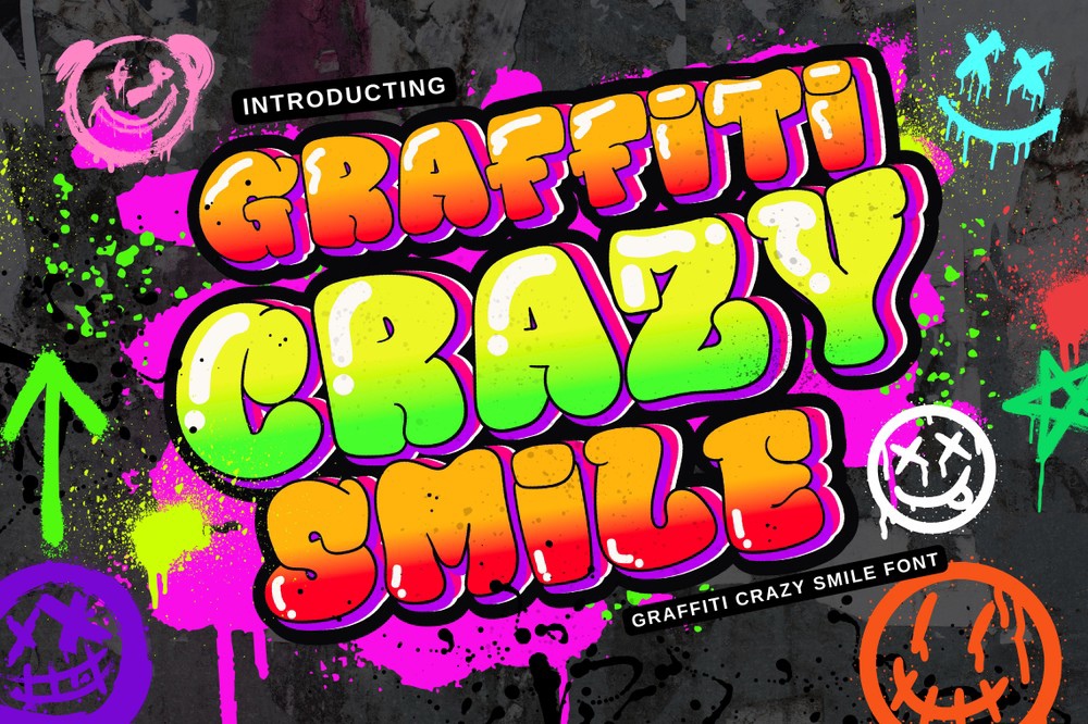 Przykład czcionki Graffiti Crazy Smile