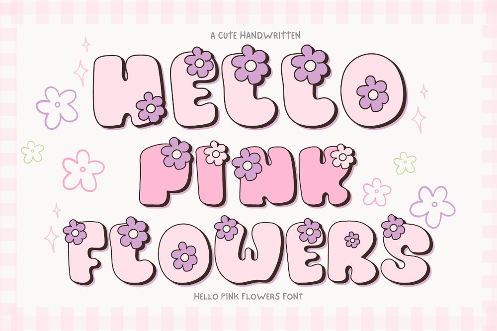Przykład czcionki Hello Pink Flowers