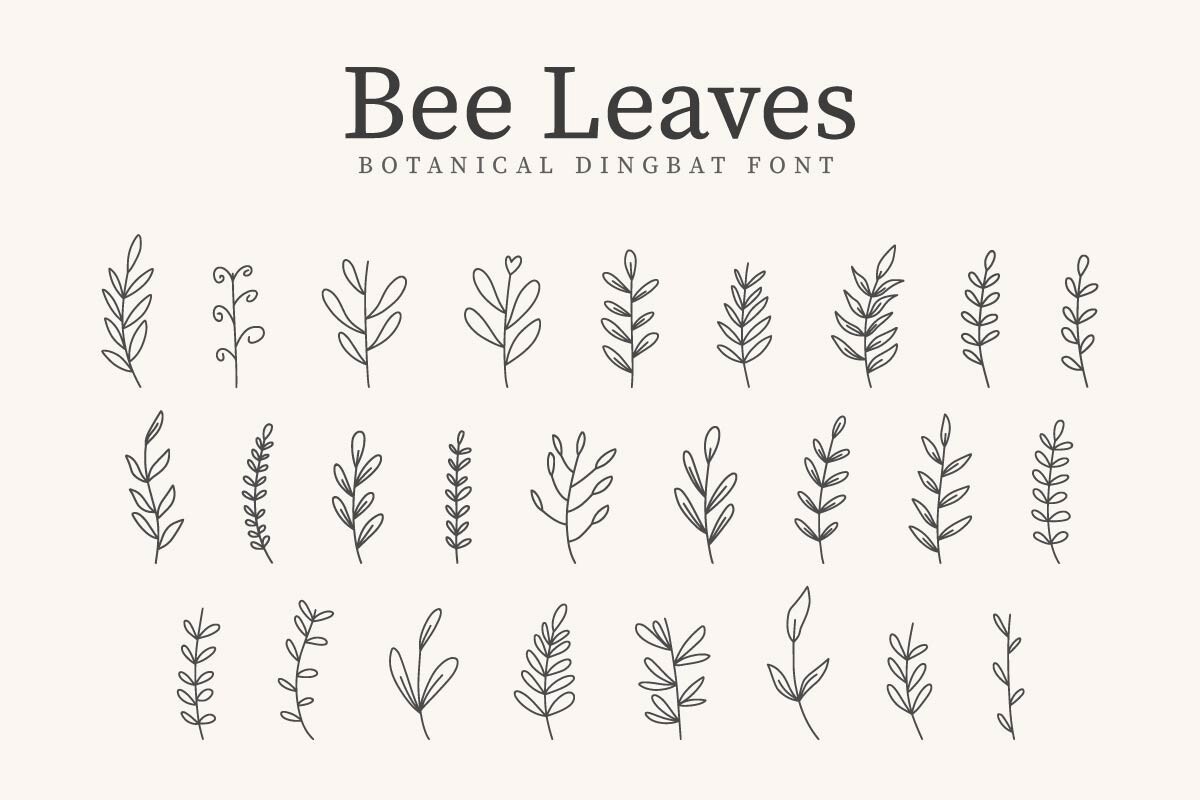 Przykład czcionki Bee Leaves
