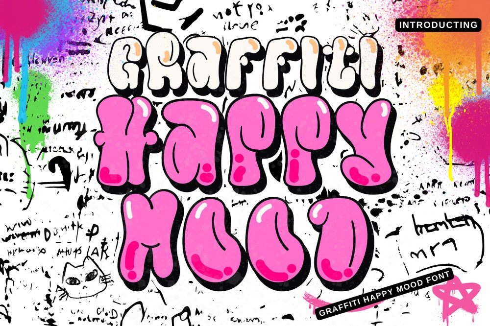Przykład czcionki Graffiti Happy Mood