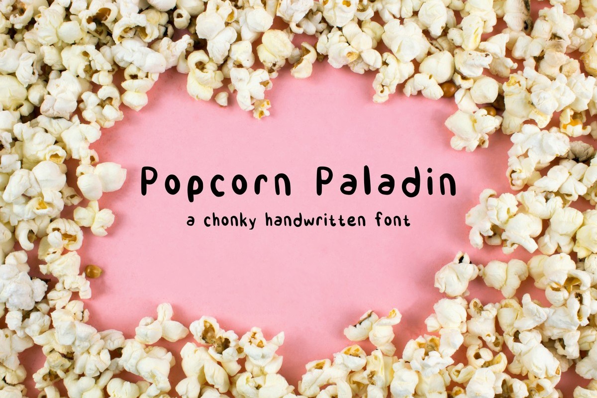 Przykład czcionki Popcorn Paladin