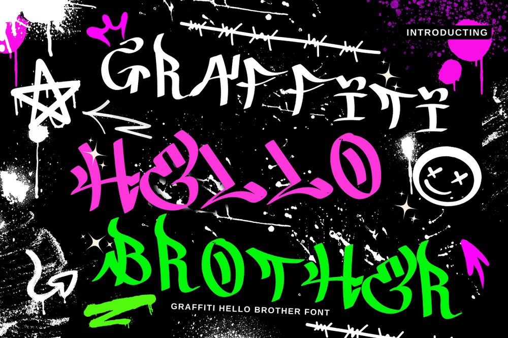 Przykład czcionki Graffiti Hello Brother