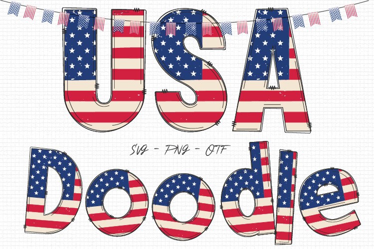 Przykład czcionki USA Doodle