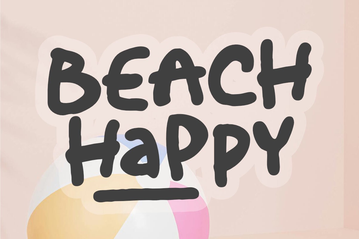 Przykład czcionki Beach Happy