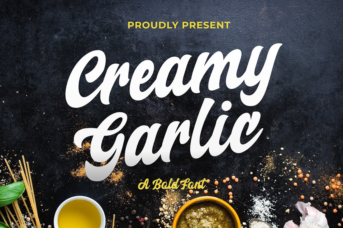 Przykład czcionki Creamy Garlic Script Regular