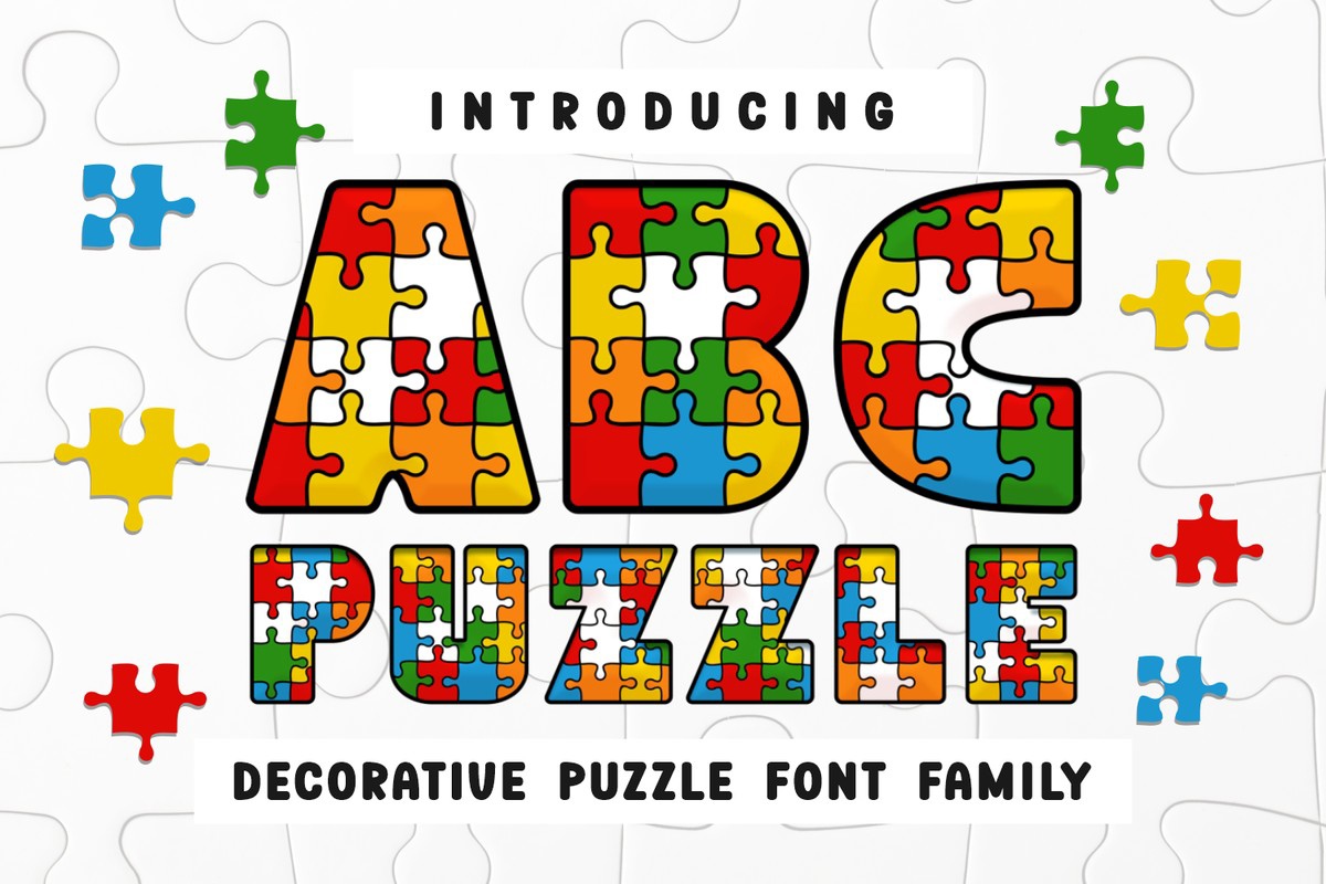 Przykład czcionki ABC Puzzle