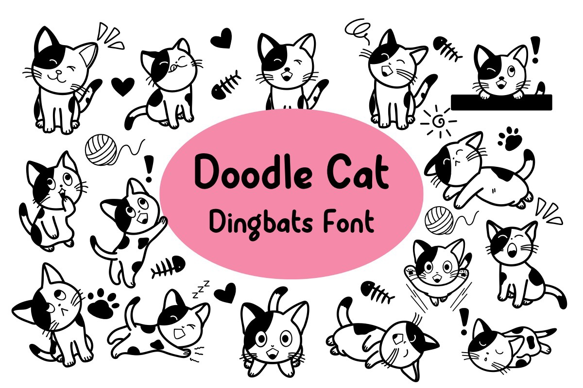 Przykład czcionki Doodle Cat