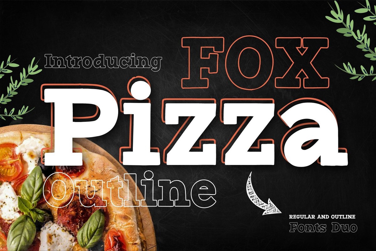Przykład czcionki Fox Pizza