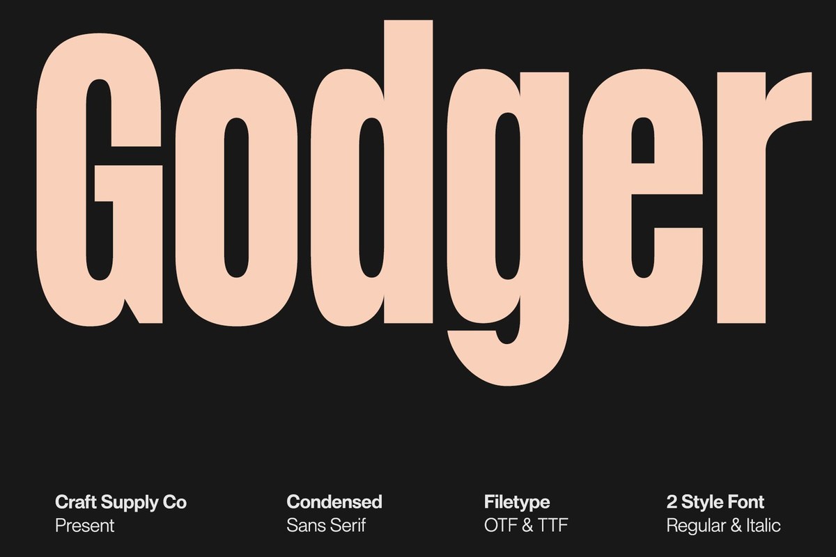 Przykład czcionki Godger Italic