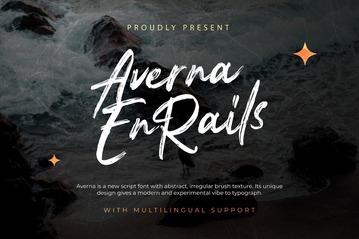 Przykład czcionki Averna En Rails Regular