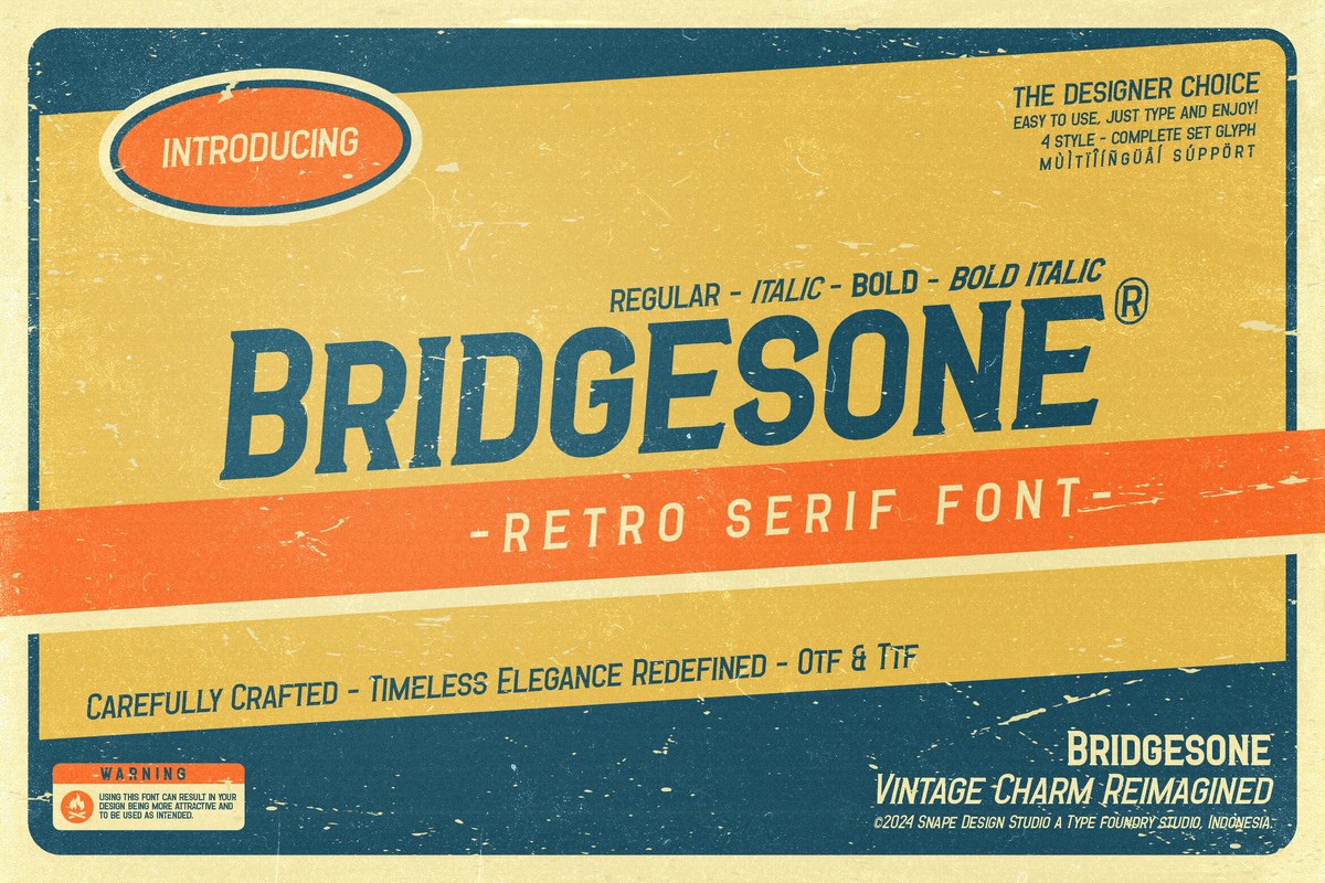 Przykład czcionki Bridgesone Bold Italic